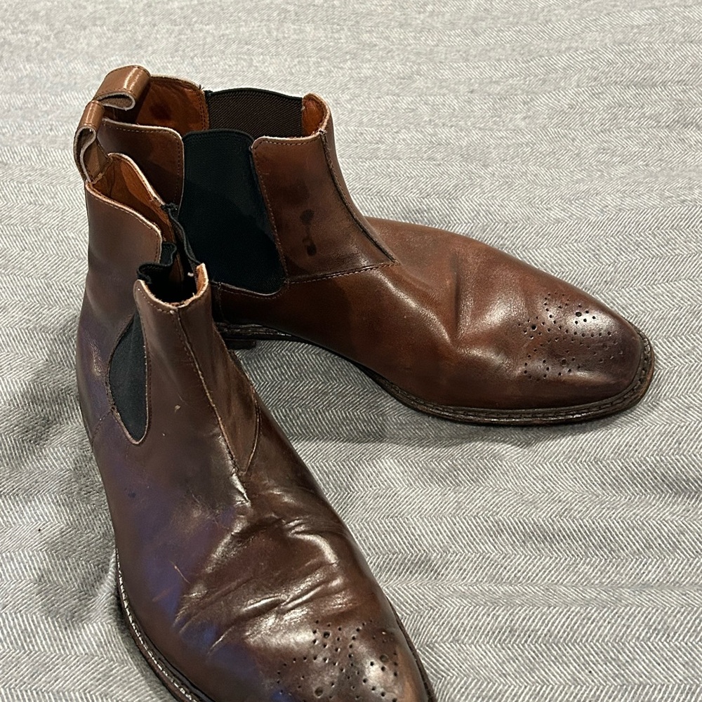 Allen Edmonds Chestnut Leather Chelsea Boots